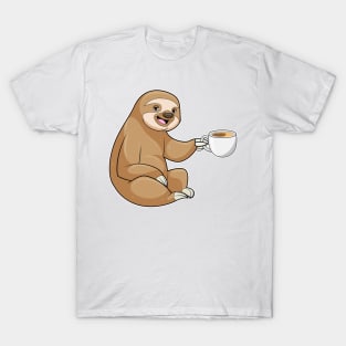 Sloth with Cup of Coffee T-Shirt